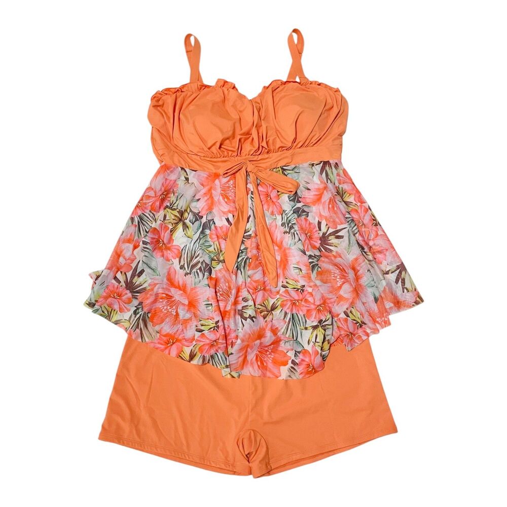 20W Summer Mae Coral 2-Piece Swim Suit-NWT